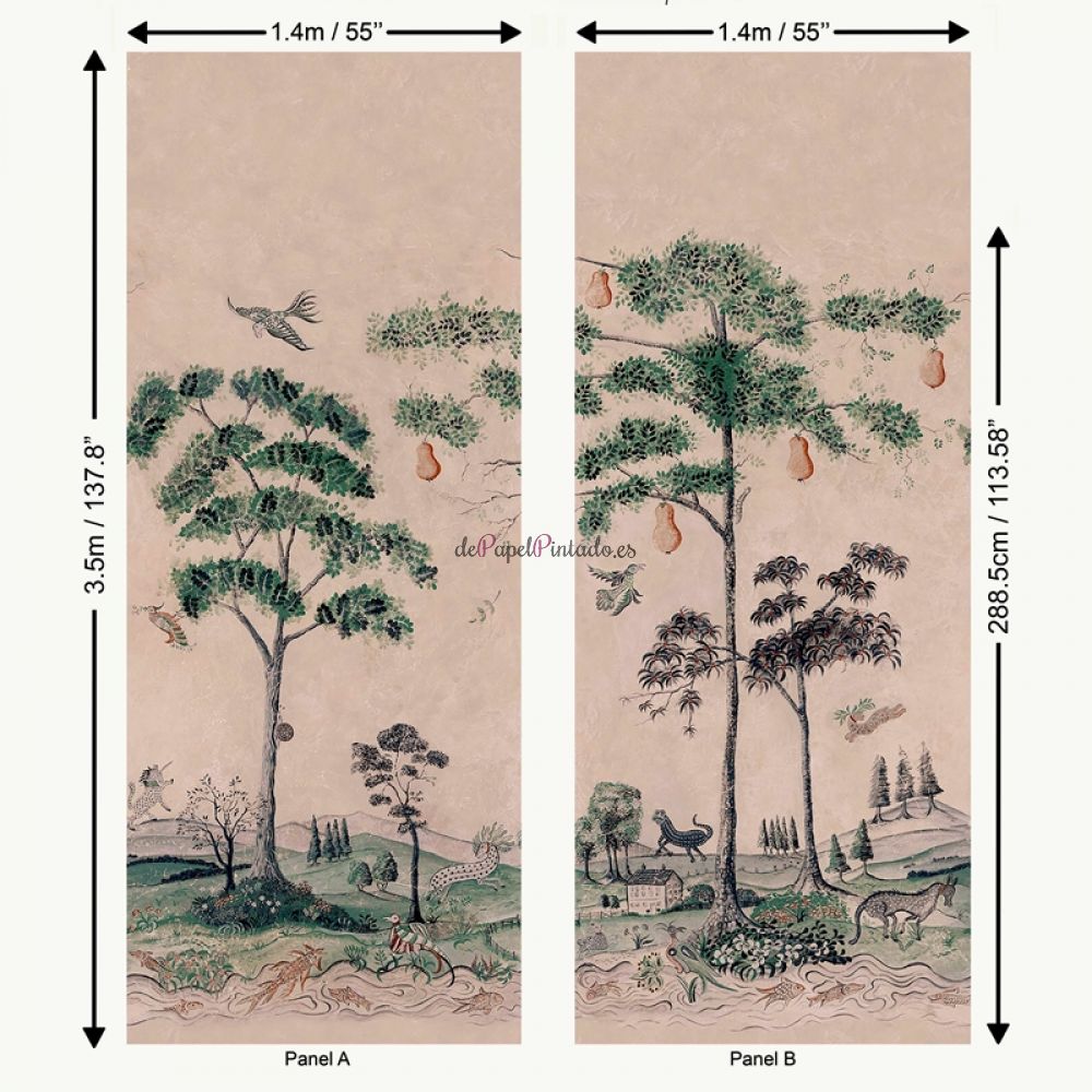Papel Pintado ANDREW MARTIN THE KIT KEMP WALLPAPER COLLECTION MYTHICAL LAND DAYBREAK-2