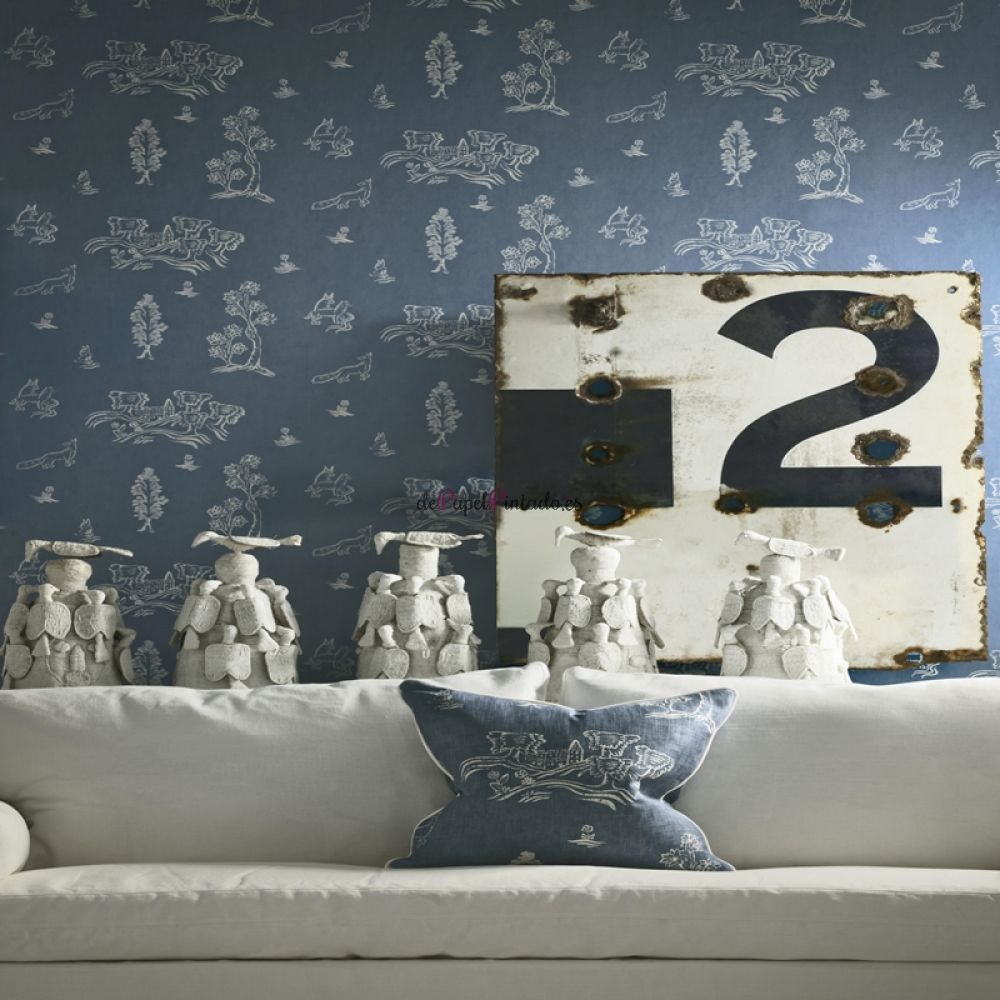 Papel Pintado ANDREW MARTIN THE KIT KEMP WALLPAPER COLLECTION WYCHWOOD HAPPY BLUE-2