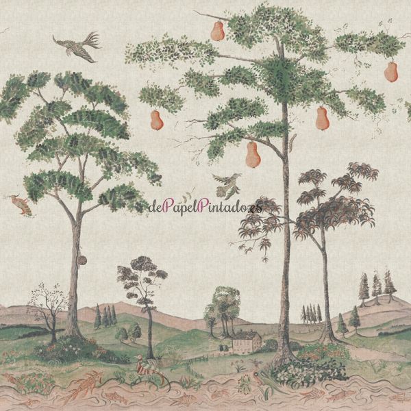 Papel Pintado ANDREW MARTIN THE KIT KEMP WALLPAPER COLLECTION MYTHICAL LAND ON LINEN-1