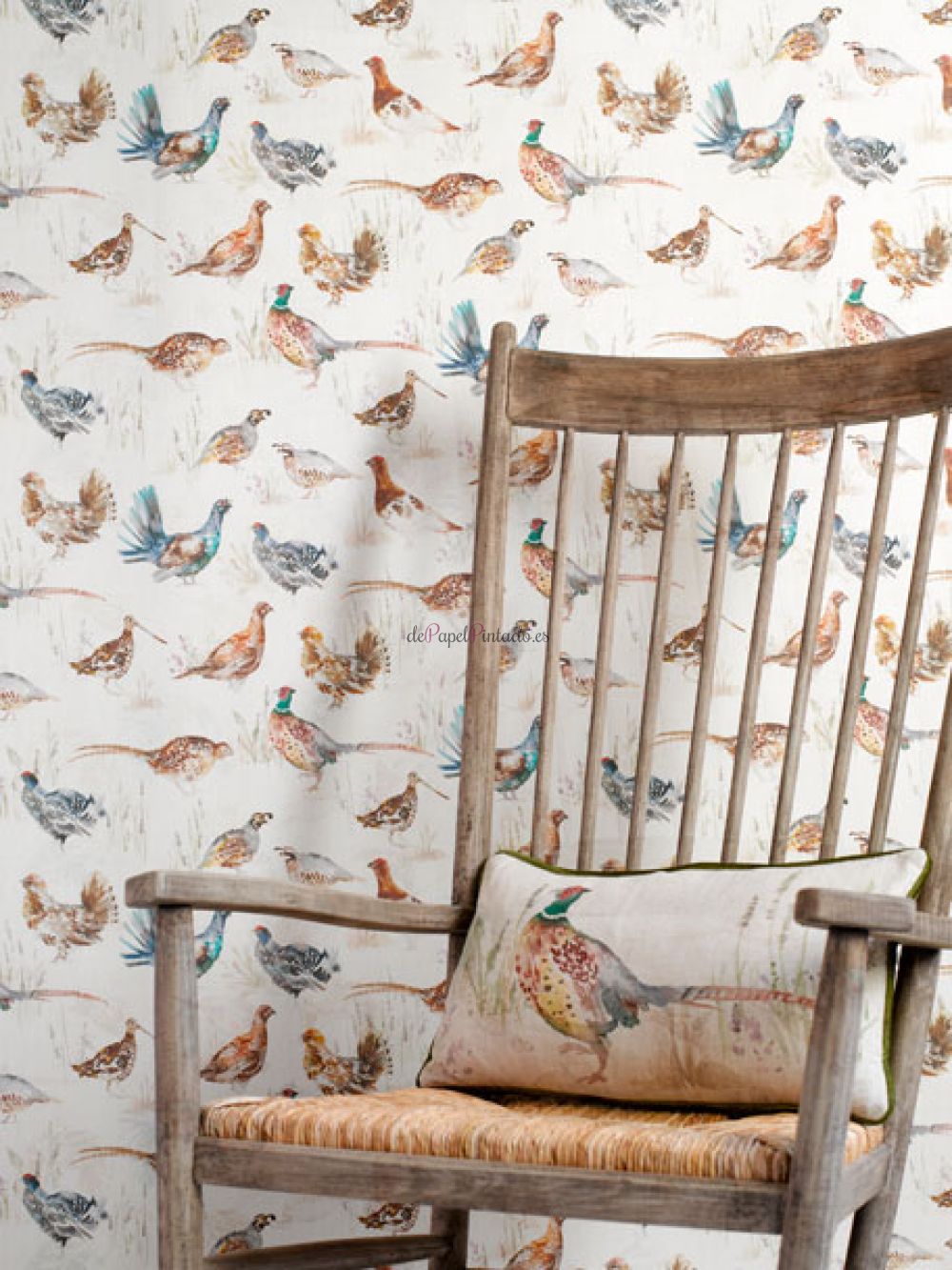 Revestimiento VOYAGE COUNTRY WALL ART GAME BIRDS LINEN-2