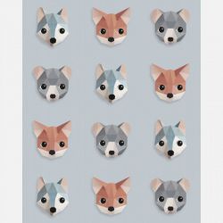 Papel Pintado Studio Ditte, referencia FOREST ANIMALS  ICE BLUE - 1