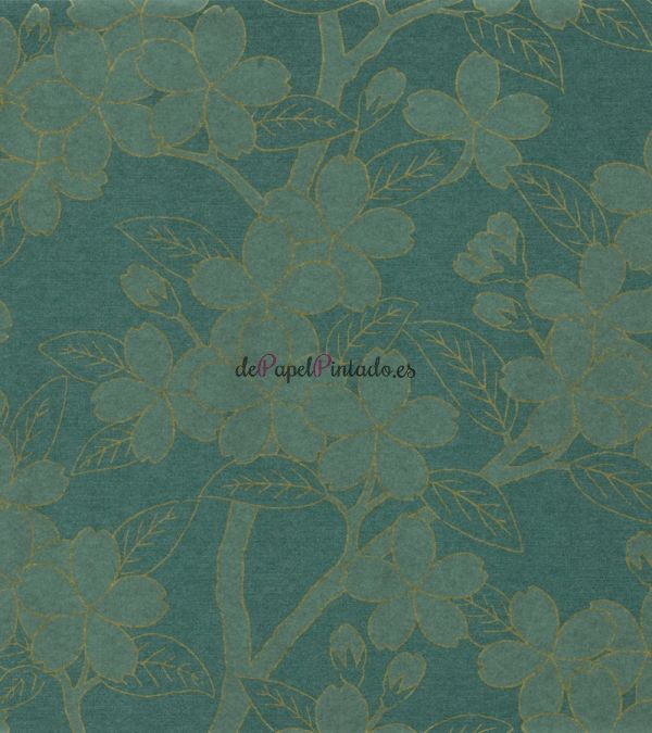 Papel Pintado LITTLE GREENE 20TH CENTURY PAPERS CAMELLIA TEAL-1