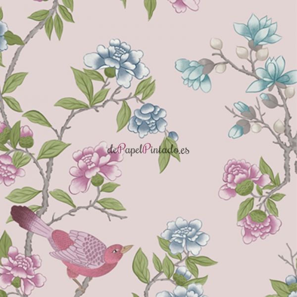 Papel Pintado LITTLE GREENE NATIONAL TRUST PAPERS IV ADERYN - CHINA CLAY-1