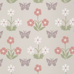 Papel Pintado Little Greene, referencia BURGES BUTTERFLY - FRENCH GREY - 1