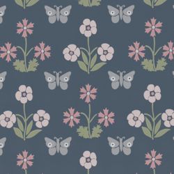 Papel Pintado Little Greene, referencia BURGES BUTTERFLY - HICKS BLUE - 1