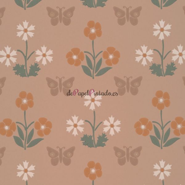 Papel Pintado LITTLE GREENE NATIONAL TRUST PAPERS IV BURGES BUTTERFLY - MASQUERADE-1