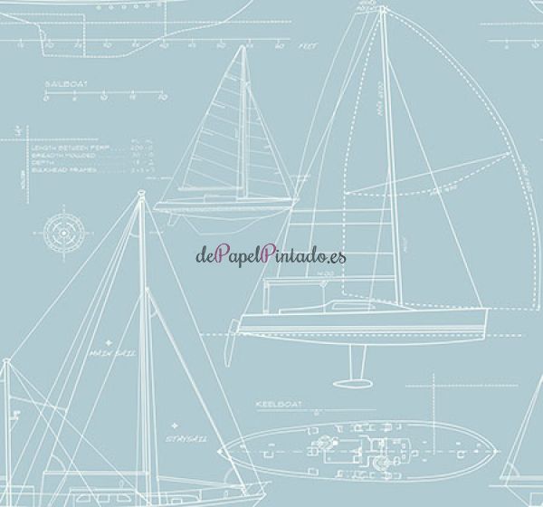Papel Pintado WALLQUEST THE YACHT CLUB COLLECTION YC61302-1